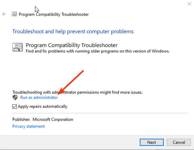 how to run compatibility troubleshooter