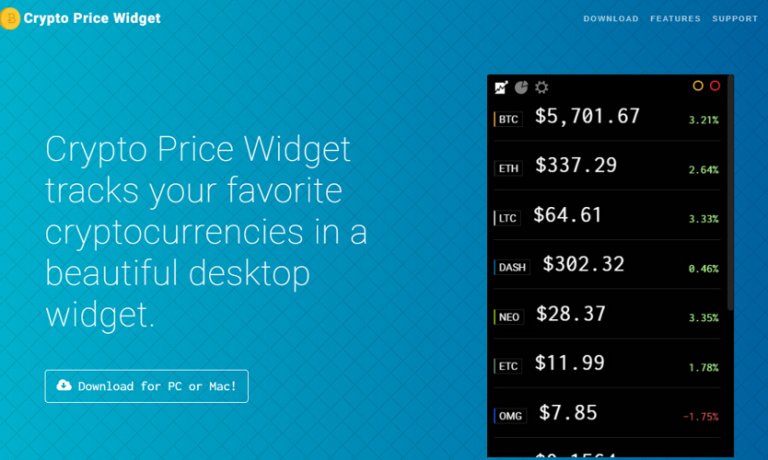 mac widget for realtime crypto prices