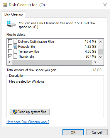 free up space disk cleanup