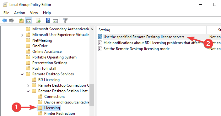 Remote session was disconnected because there are no remote desktop