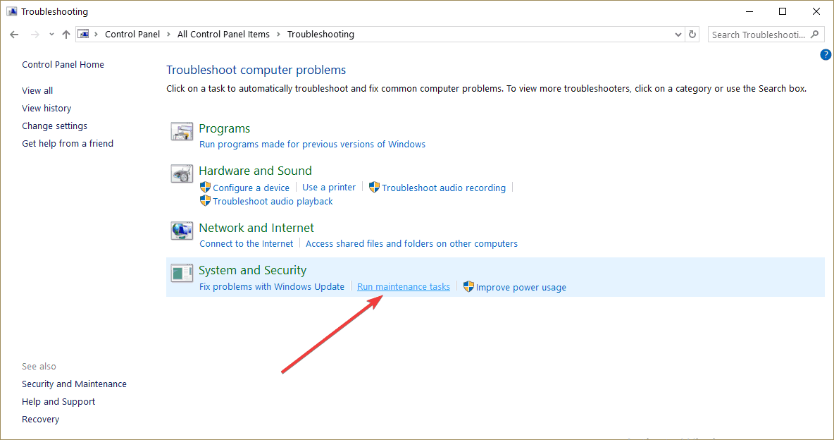 Run maintenance tasks in Windows 10