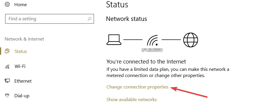 set internet metered connection