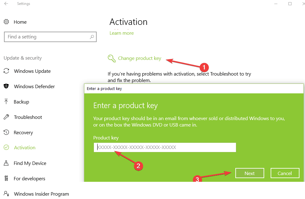 confirm windows 10 product key