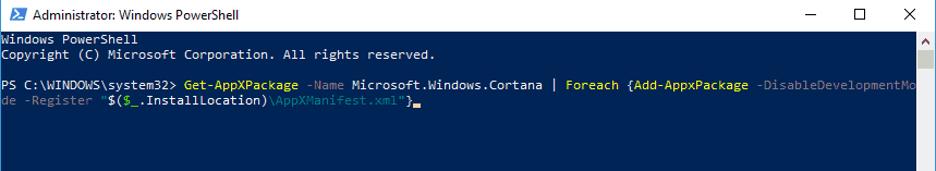 Cortana disappeared Windows 10