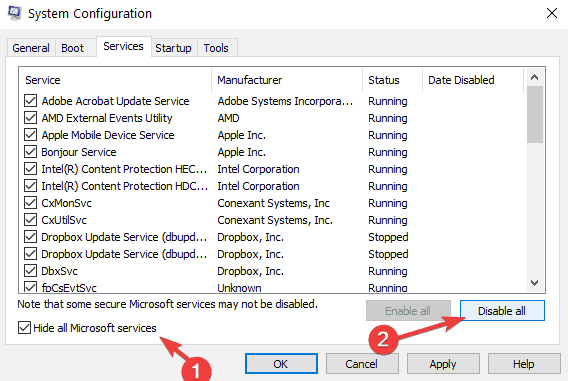 disable microsoft services