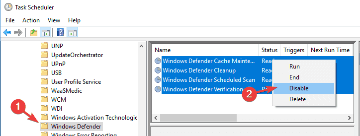 Antimalware Service Executable disable Windows 10