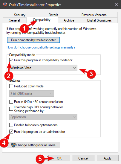 windows 10 quicktime install error