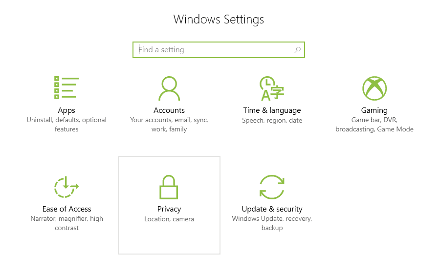 windows 10 spring creators update privacy settings