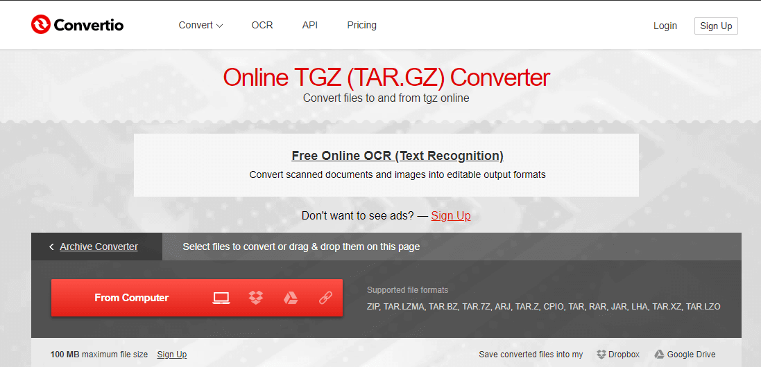 open tgz file convert to zip