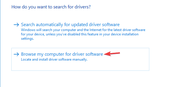 Force install driver Windows 10