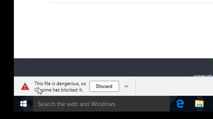 google chrome failed blocked download