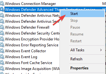 Windows Defender this program is turned off