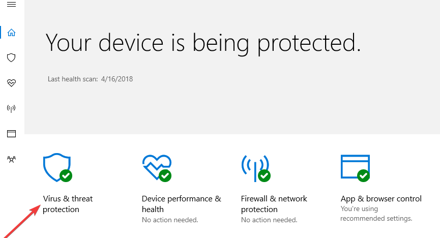 windows defender virus protection