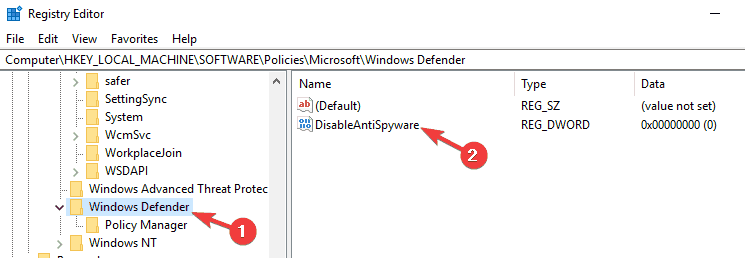 Can't turn on Windows Defender Windows 8