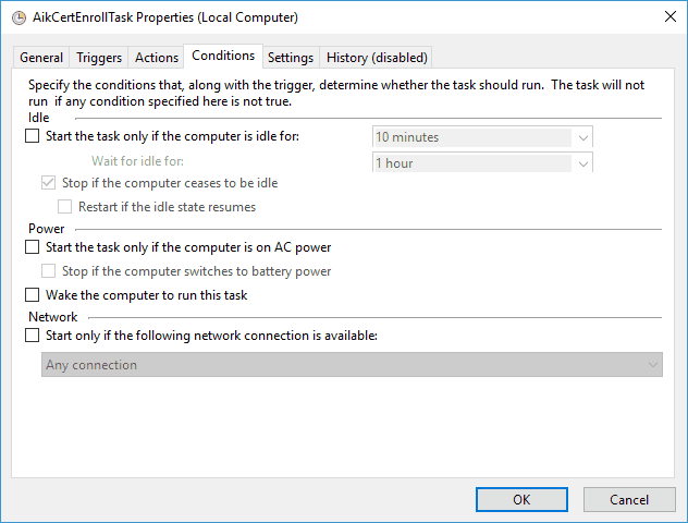 Windows Task Scheduler does not start task at next run time