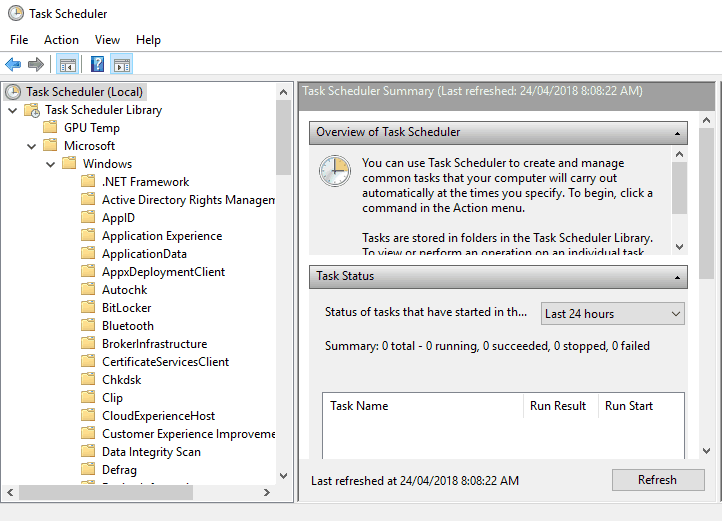 Scheduled task runs manually but not automatically