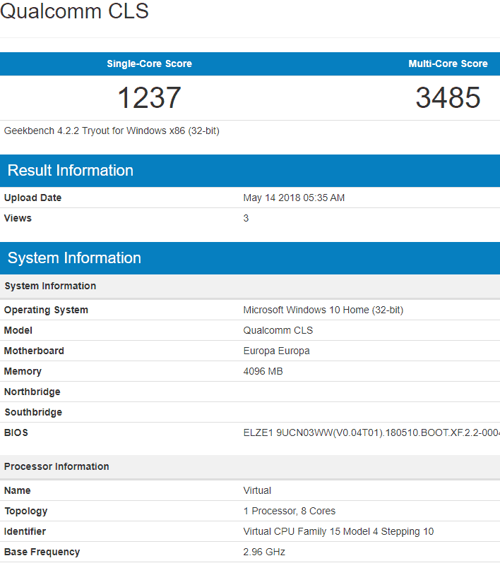 Snapdragon 845 Always Connected Windows 10 on ARM PC