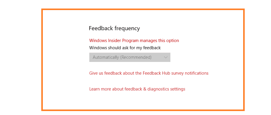 Windows 10 April Update feedback frequency