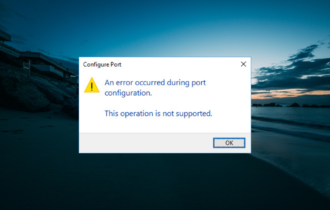 an error occurred during port configuration