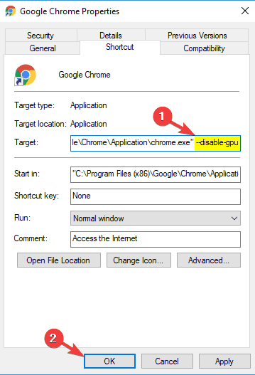 Google Chrome black screen Windows 7