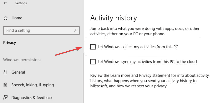 fix windows 10 timeline issues