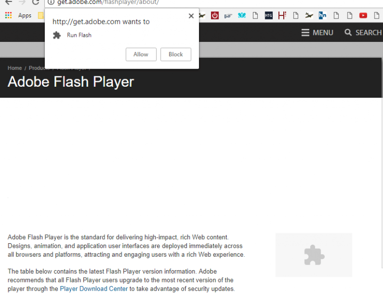 how to unblock adobe flash player on chrome extenisos