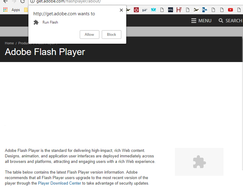 how to unblock adobe flash on my system