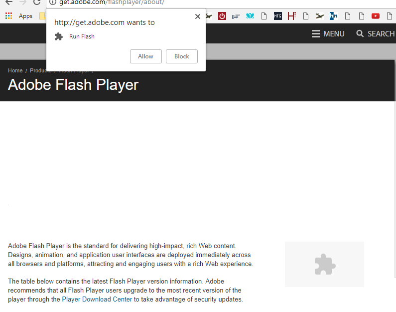 fix adobe flash player on chrome