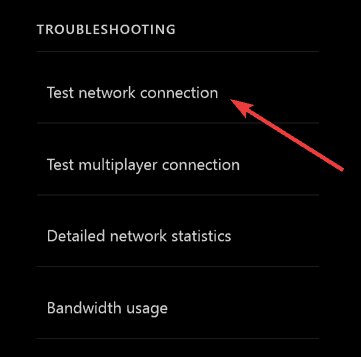 test network connection xbox one