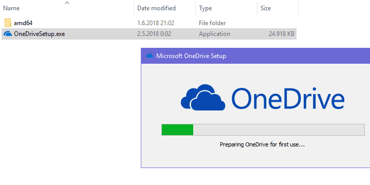 a newer version of onedrive is installed