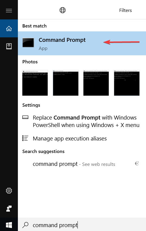 command prompt open search box