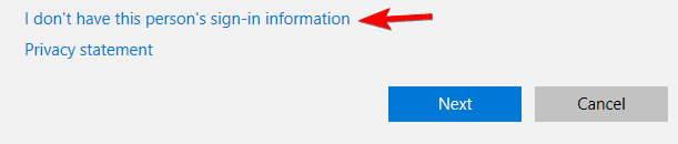 no sign in information Cortana keeps closing
