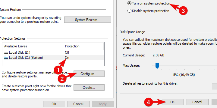 restore previous version windows 10 not working