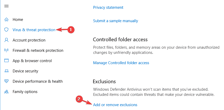 Windows Defender exclusions not working