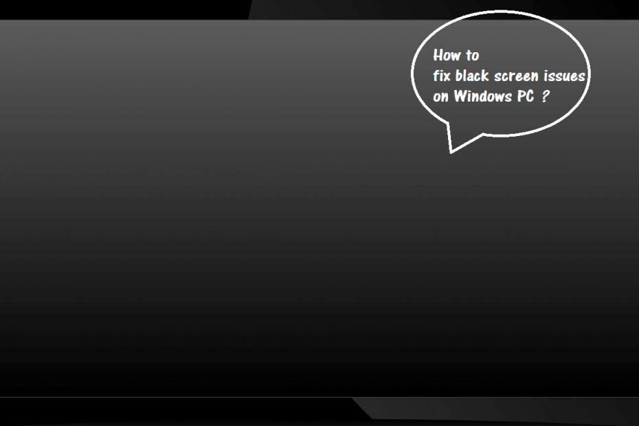 windows problem black screen