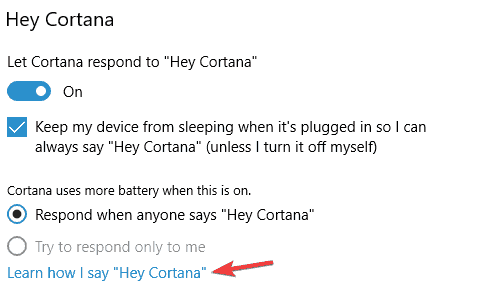 Hey Cortana not turning on