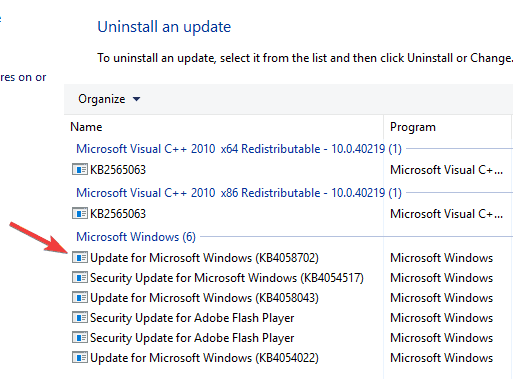 remove update Windows 10 update hangs