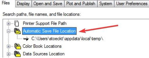 Automatic Save File Location autocad