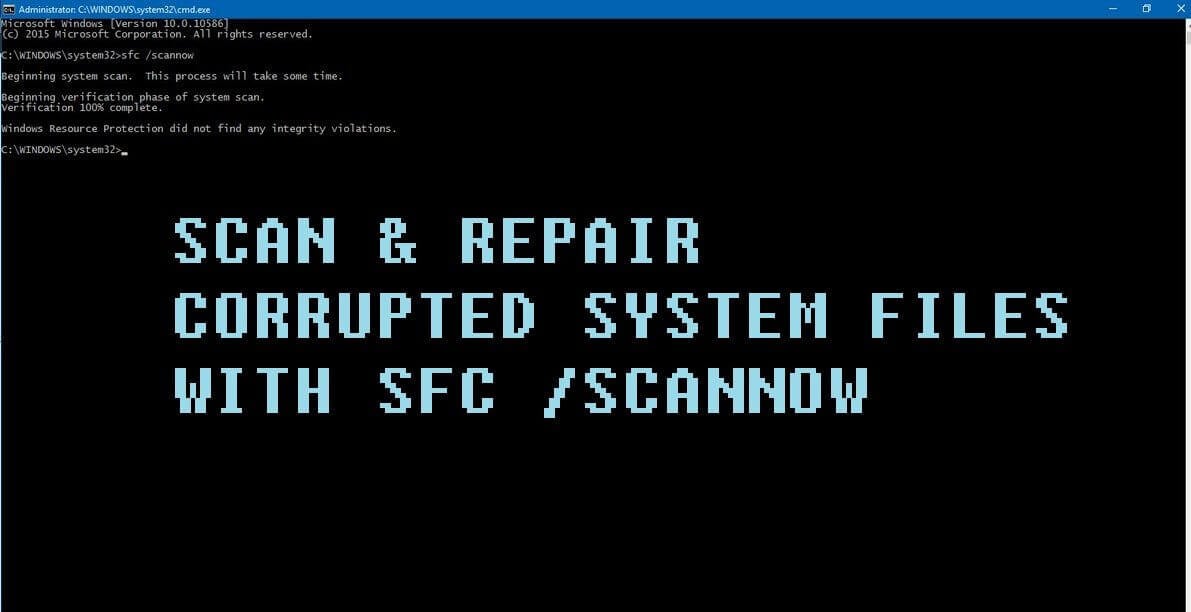 Fix corrupted system files with SFC (system file checker)