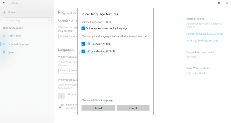 how to add language pack to windows 10