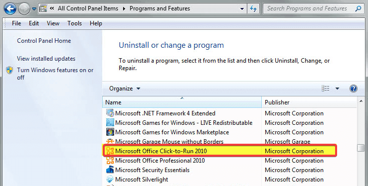 ms office 2010 removal tool