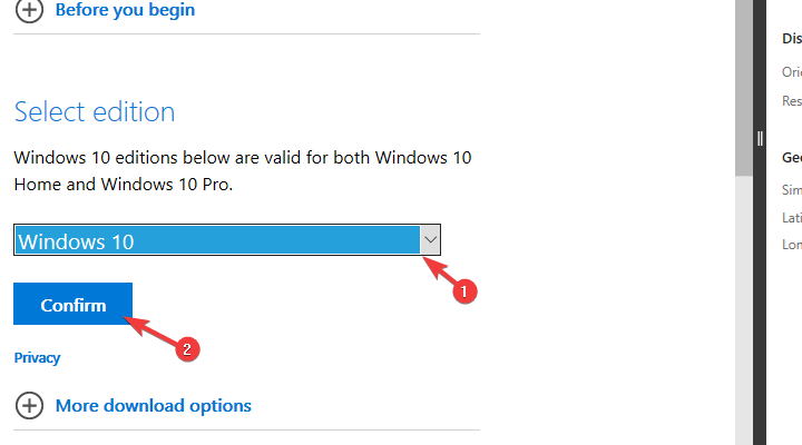 il file ISO di Windows 10 non viene scaricato