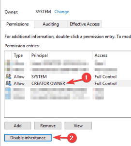 windows 7 registry permissions reset