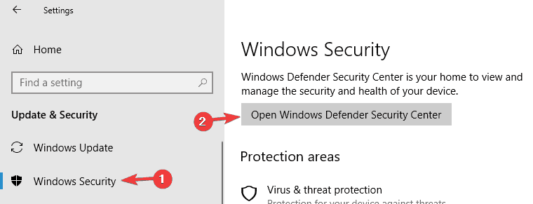 Windows Defender will not complete scan