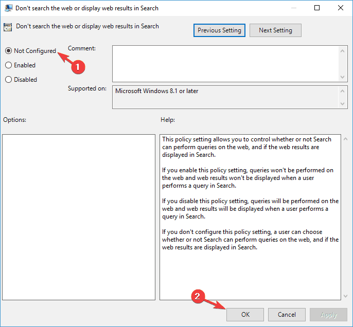 Windows Search won't let me open