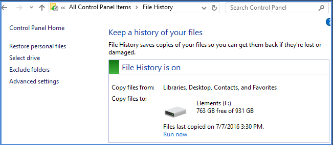 File History cleanup