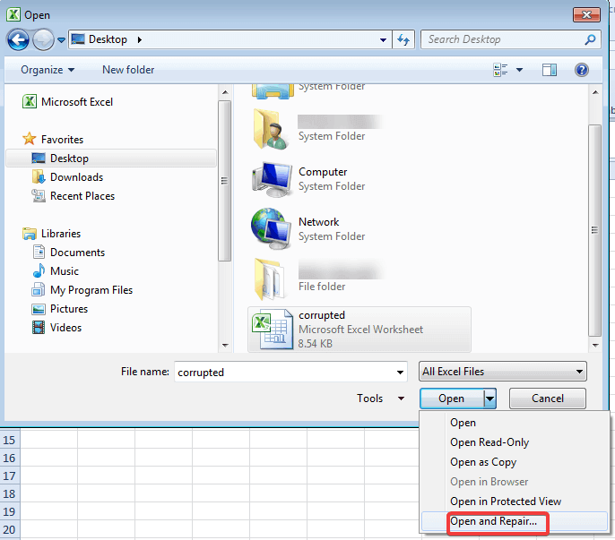 fix corrupt excel files