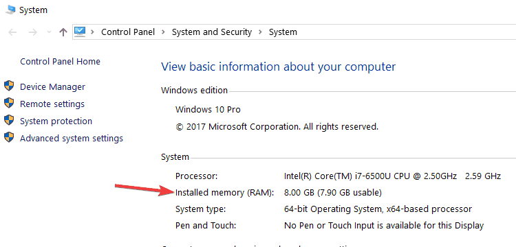 check RAM specs Windows 10