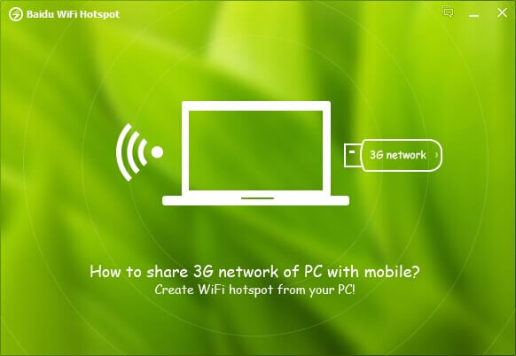 Sharing 3G network of PC with mobile using Baidu Wi-Fi HotSpot