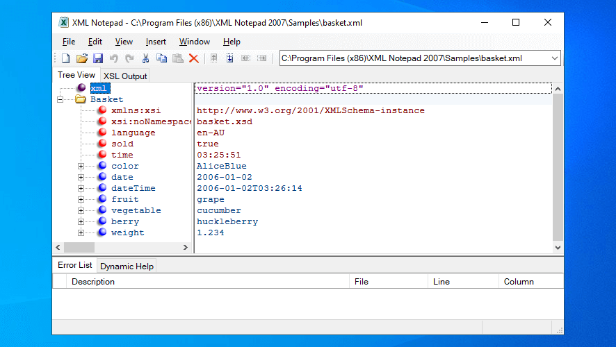 xml notepad windows 8